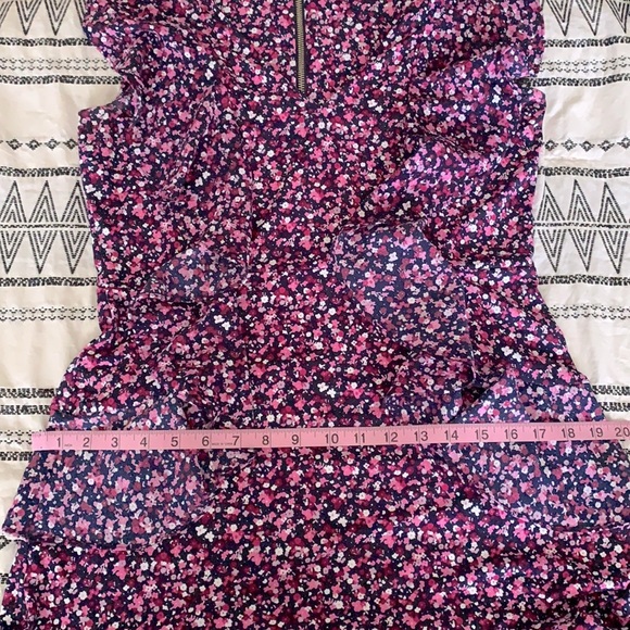 Michael Michael Kors Flirty Ruffle Midi Dress | Medium | Purple & Navy EUC - Picture 6 of 8